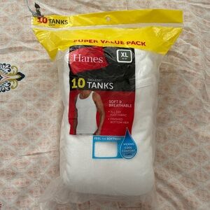 Hanes Tagless Tanks White Men XL Extra Large